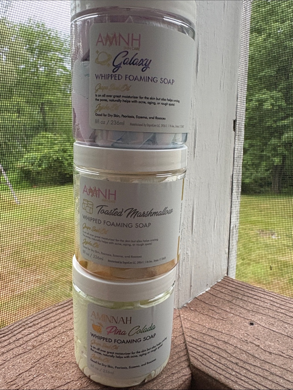 Aminnah Whipped Foaming Soap Trio – Pina Colada, Toasted Marshmallow, & Galaxy